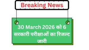 30 March 2026 को 6 सरकारी परीक्षाओं का रिजल्ट जारी - Patna High Court Mazdoor ,CTET, NABARD Development Assistant Pre, Rajasthan Board, UPSC CDS II, SSC CPO SI 2025 Paper I Result out